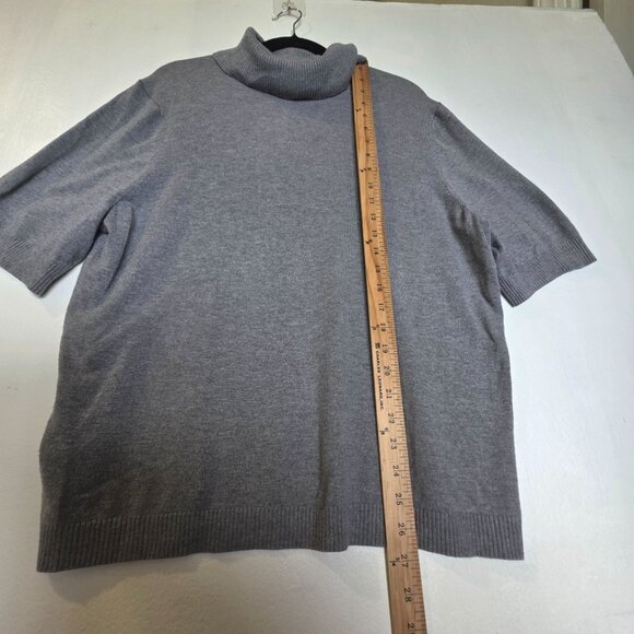 Lane Bryant Women Gray Cowl Neck Short Sleeve Sweater Top 2X 18 20 Classic Casua - Picture 6 of 6